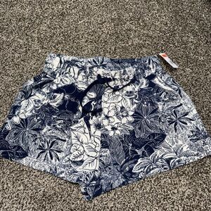 Old Navy High Waist Blue and White Floral Shorts